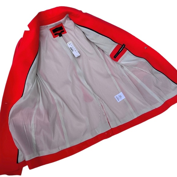 J.Crew Regent Blazer Jacket Bright Red Orange Wool Blend Size 2 B0323 New - Picture 11 of 16